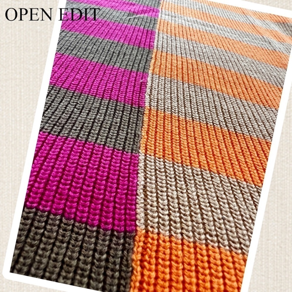 OPEN EDIT Striped ColorBlock Short Sleeve Scoop Neck Sweater Midi Dress NWT/MD - Picture 7 of 14